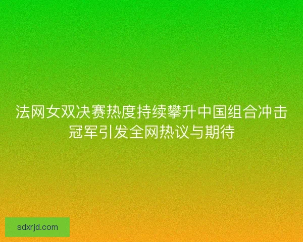 法网女双决赛热度持续攀升中国组合冲击冠军引发全网热议与期待